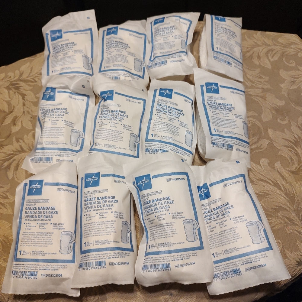 ⚕️⛑️⚕️ New Sealed Super Fluffy Cotton Rolled Gauze Bandage - Pack of 12 - Picture 1 of 9